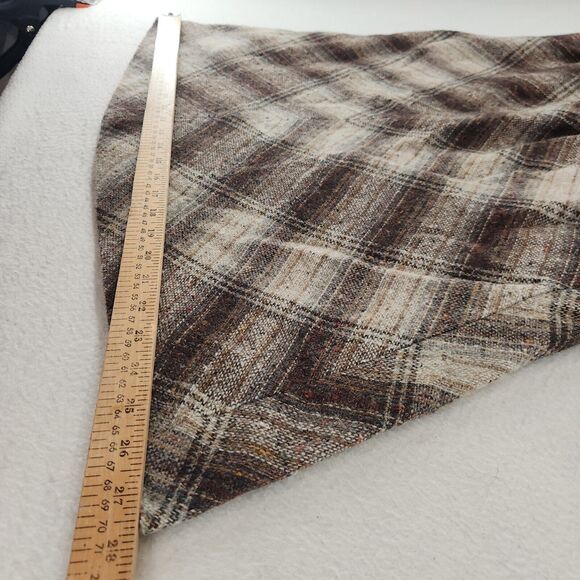 Vintage Skirt 80s Plaid Wool Tweed A-Line Preppy Dark Academia Retro Classic 12 - Picture 9 of 11